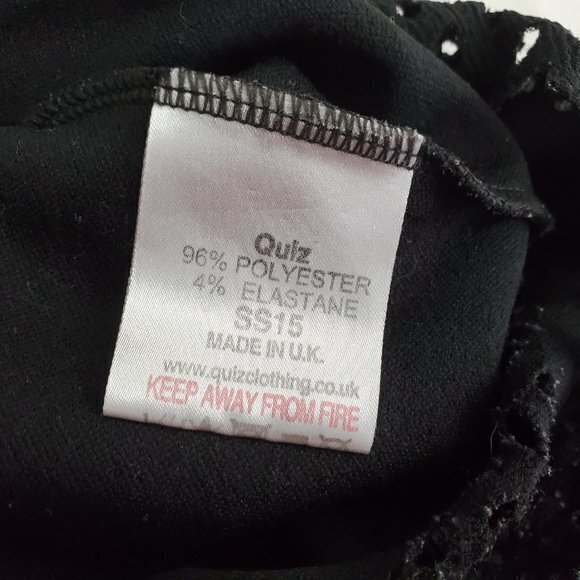 Quiz Tank Top‎ L Black Scallop Laser Cut Sleeveless - Picture 9 of 10